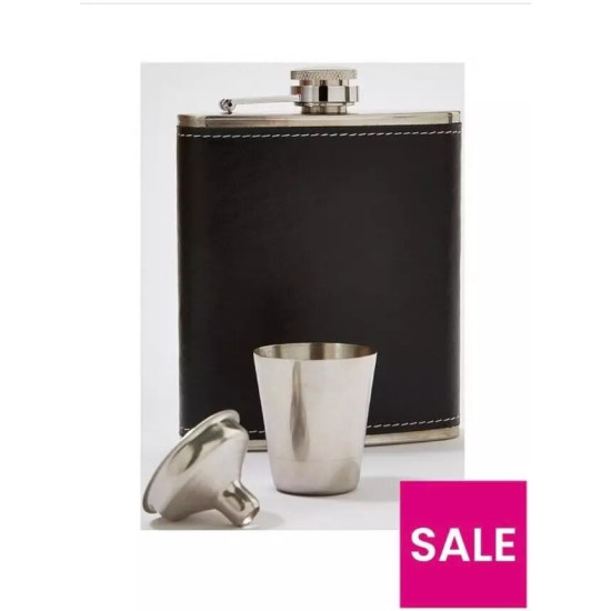 Premium Hip Flask Gift Set for Men - Glass Tumbler, 6 Geometric Ice Cubes, Faux Leather Flask, & Stainless Steel Accessories Premium Hip Flask Gift Set for Men - Glass Tumbler, 6 Geometric Ice Cubes, Faux Leather Flask, & Stainless Steel Accessories