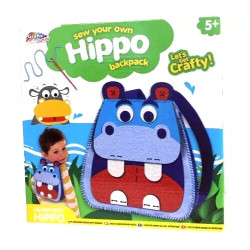 Sew Your Own Backpack Kit - DIY Felt Hippo Bag for Kids by Grafix Junior (Ages 5+)