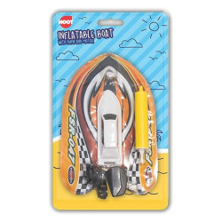 Hoot Inflatable Boat for Kids - Summer Water Toy with Pump & Wind-Up Motor