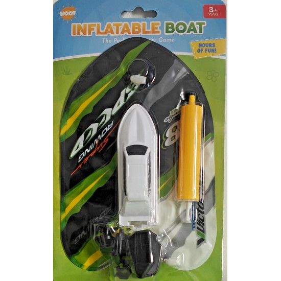 Hoot Inflatable Boat for Kids - Summer Water Toy with Pump & Wind-Up Motor Hoot Inflatable Boat for Kids - Summer Water Toy with Pump & Wind-Up Motor