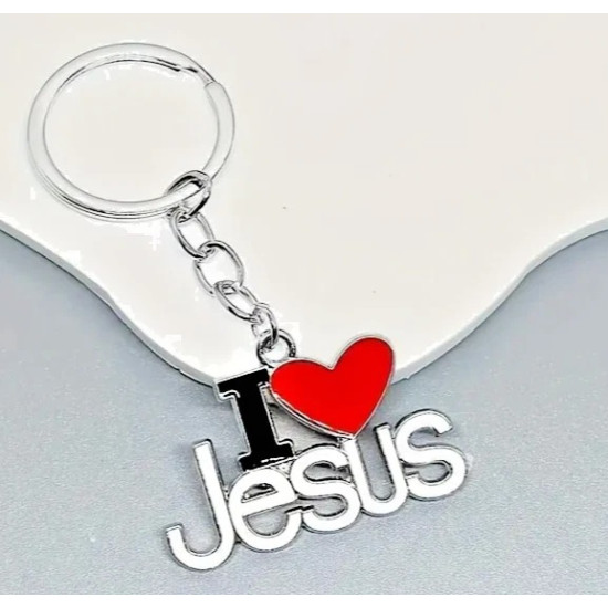 I Love Jesus Keyring - Christian Religious Keychain & Bag Charm Gift I Love Jesus Keyring - Christian Religious Keychain & Bag Charm Gift