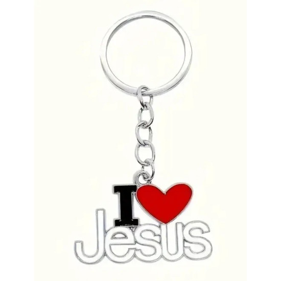 I Love Jesus Keyring - Christian Religious Keychain & Bag Charm Gift I Love Jesus Keyring - Christian Religious Keychain & Bag Charm Gift