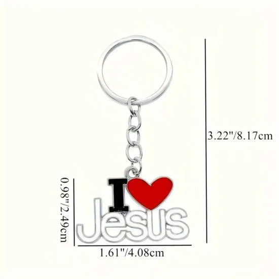 I Love Jesus Keyring - Christian Religious Keychain & Bag Charm Gift I Love Jesus Keyring - Christian Religious Keychain & Bag Charm Gift