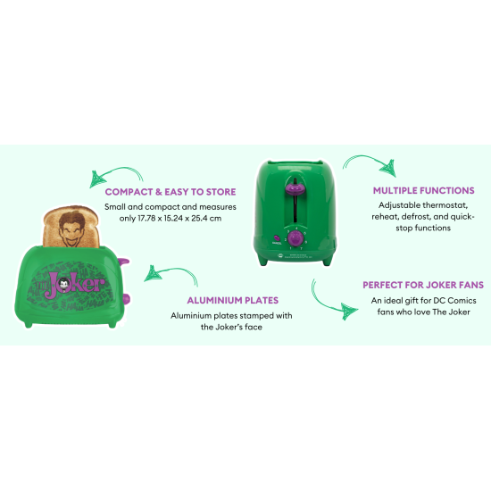 Uncanny Brands DC Comics The Joker Two-Slice Toaster