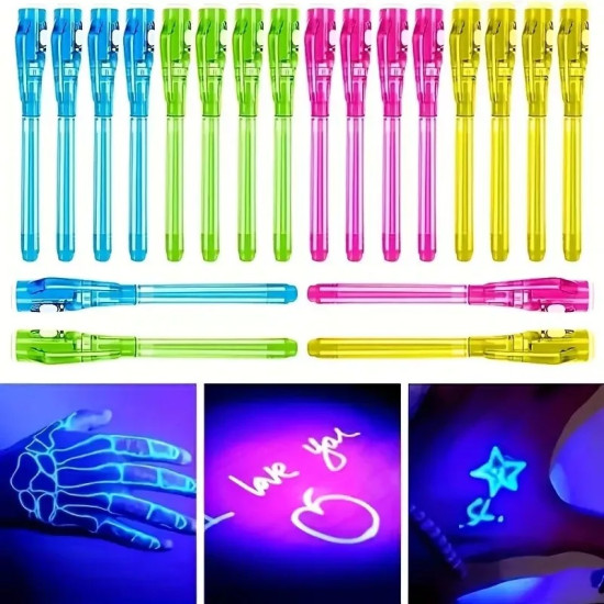 Kids UV Spy Pen Invisible Ink Pens with Built-in UV Light - Secret Message Pen Set, 5 Pack Kids UV Spy Pen Invisible Ink Pens with Built-in UV Light - Secret Message Pen Set, 5 Pack