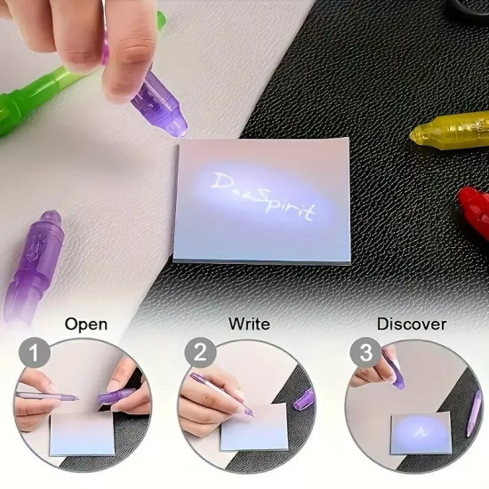Kids UV Spy Pen Invisible Ink Pens with Built-in UV Light - Secret Message Pen Set, 5 Pack Kids UV Spy Pen Invisible Ink Pens with Built-in UV Light - Secret Message Pen Set, 5 Pack
