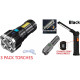 Rechargeable LED Torch 3-Pack | Zoomable USB COB Flashlights for Camping & Outdoor Use Rechargeable LED Torch 3-Pack | Zoomable USB COB Flashlights for Camping & Outdoor Use