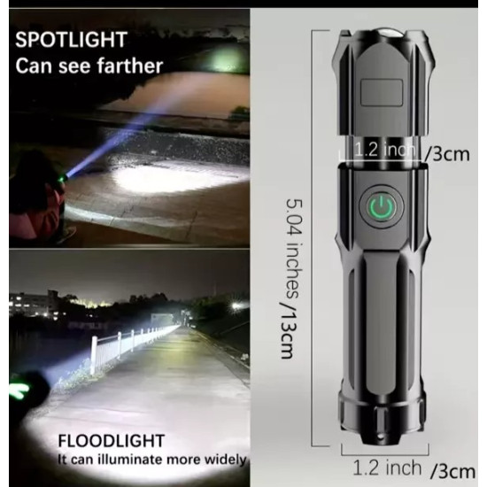 Rechargeable LED Torch 3-Pack | Zoomable USB COB Flashlights for Camping & Outdoor Use Rechargeable LED Torch 3-Pack | Zoomable USB COB Flashlights for Camping & Outdoor Use