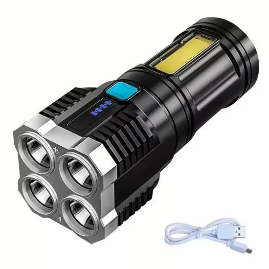 Rechargeable LED Torch 3-Pack | Zoomable USB COB Flashlights for Camping & Outdoor Use Rechargeable LED Torch 3-Pack | Zoomable USB COB Flashlights for Camping & Outdoor Use