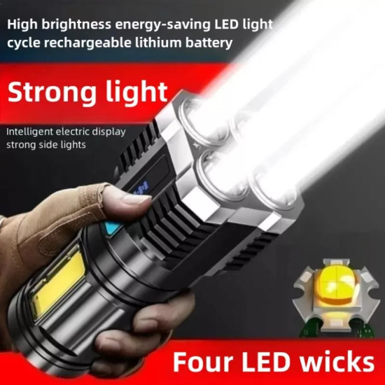 Rechargeable LED Torch 3-Pack | Zoomable USB COB Flashlights for Camping & Outdoor Use Rechargeable LED Torch 3-Pack | Zoomable USB COB Flashlights for Camping & Outdoor Use