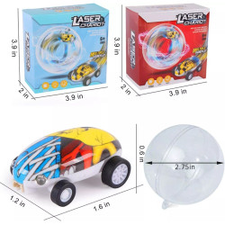 Laser Chariot Mini Stunt Car - USB Rechargeable Red Car with LED Lights & Tricks