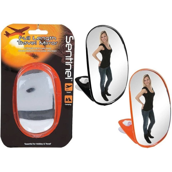 Sentinel Handheld Full-Length Travel Mirror - Portable Folding Mirror with Stand & Suction Mount Sentinel Handheld Full-Length Travel Mirror - Portable Folding Mirror with Stand & Suction Mount