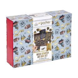 Harry Potter Mega Scratch Art Box Set - 17-Piece Craft Kit with Storage Box, Includes Scratch Sheets and Scrapers