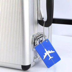 5-Pack Blue Aluminium Luggage Tags | Durable Travel Bag Labels for Suitcases and Backpacks
