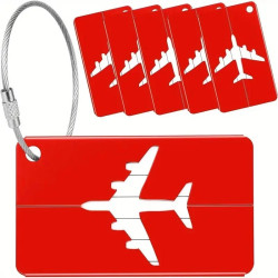 Aluminium Luggage Tags | Travel Suitcase and Bag ID Labels in Red Colour Aluminium Luggage Tags | Travel Suitcase and Bag ID Labels in Red Colour