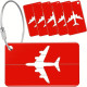 5-Pack Red Aluminium Luggage Tags | Durable Travel Bag Labels for Suitcases and Backpacks