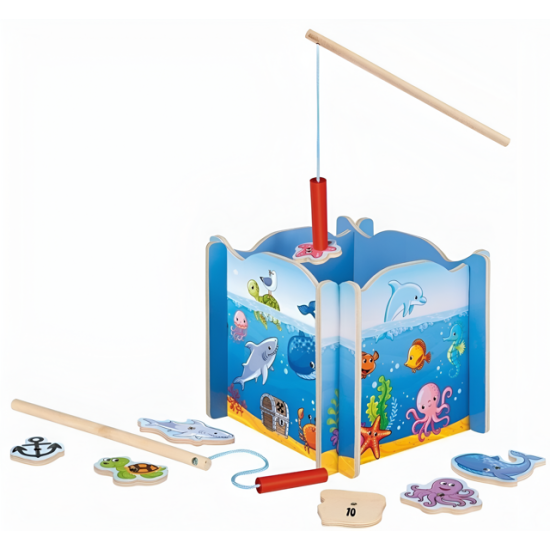 Wooden Magnetic Sea Life Fishing Game 