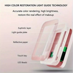 Travel Makeup Mirror with 3-Color LED Lighting USB Rechargeable Foldable Beauty Mirror Travel Makeup Mirror with 3-Color LED Lighting USB Rechargeable Foldable Beauty Mirror