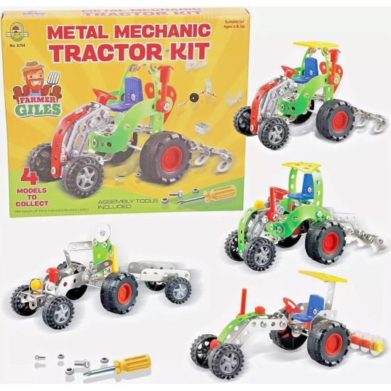 Farm Series Build Your Own Metal Tractor Kit - Construction Toy Set for Kids Aged 6+ Farm Series Build Your Own Metal Tractor Kit - Construction Toy Set for Kids Aged 6+