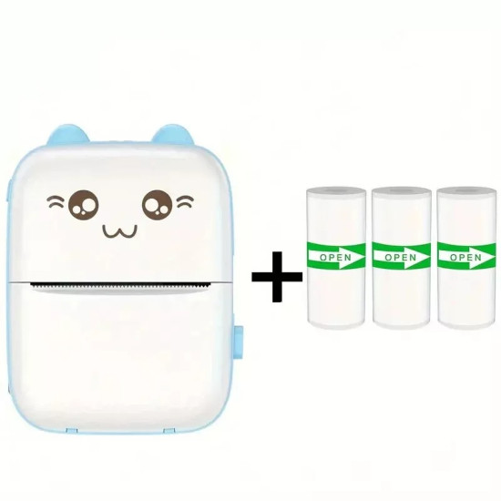 Mini Bluetooth Thermal Printer - Portable USB Pocket Printer for Photos, Notes, and Labels - Includes 3 Rolls of Paper Mini Bluetooth Thermal Printer - Portable USB Pocket Printer for Photos, Notes, and Labels - Includes 3 Rolls of Paper