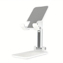 Height Adjustable Mobile Phone Stand - Universal Desktop Holder for iPhone, Xiaomi, Android - White
