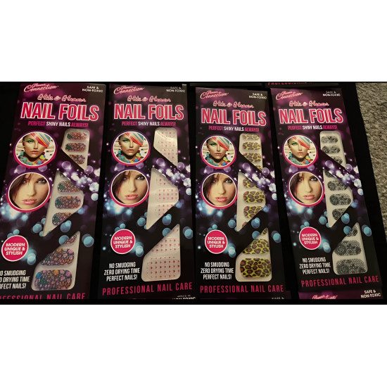 5x Nail Foil Wrap Sheets (Randomly Selected Designs) 