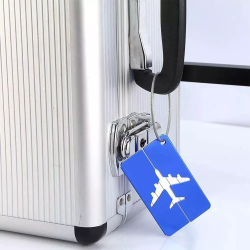 Aluminium Luggage Tags  | Durable Travel Bag Labels for Suitcases & Backpacks (Blue)