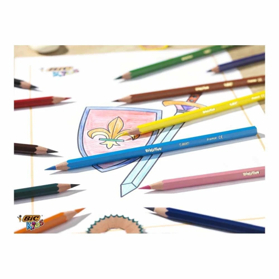 BIC Kids Evolution ECOlutions Colouring Pencils Eco-Friendly Assorted Colours | Durable & Wood-Free 12 Pack BIC Kids Evolution ECOlutions Colouring Pencils Eco-Friendly Assorted Colours | Durable & Wood-Free 12 Pack