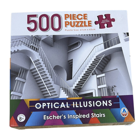Optical Illusions 500-Piece Jigsaw - Escher’s Inspired Stairs
