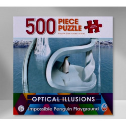 Optical Illusions 500-Piece Jigsaw - Impossible Penguin Playground