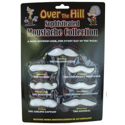 Over The Hill Moustaches - 7-Day Novelty Moustache Set