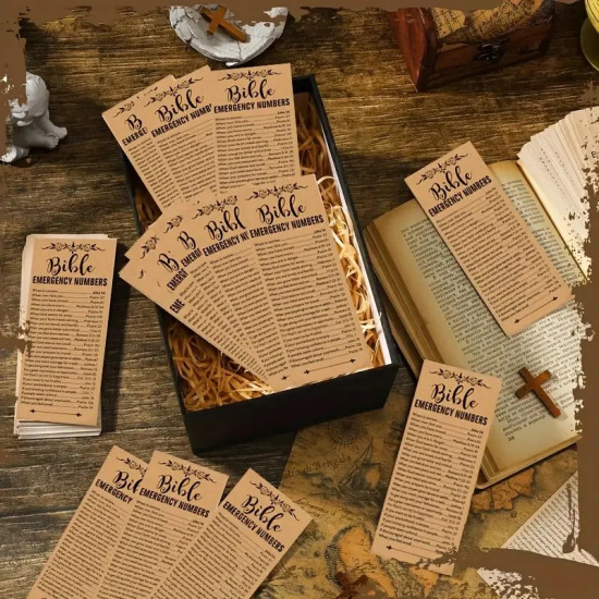Handmade Christian Bible Bookmark with Inspirational Verses - Emergency Numbers Gift for Faith and Prayer Handmade Christian Bible Bookmark with Inspirational Verses - Emergency Numbers Gift for Faith and Prayer