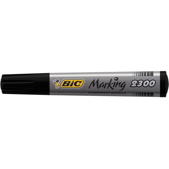BIC 2300 Black Permanent Marker - Chisel Tip (Thick)