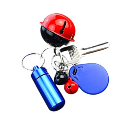 Aluminium Pill Box Keyring (Blue)
