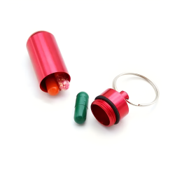 5 x Aluminium Pill Box Keyrings