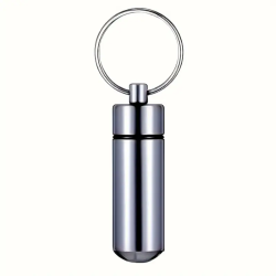 Aluminium Pill Box Keyring (Silver)