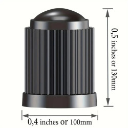 10pcs Universal Plastic Valve Dust Caps (Black)