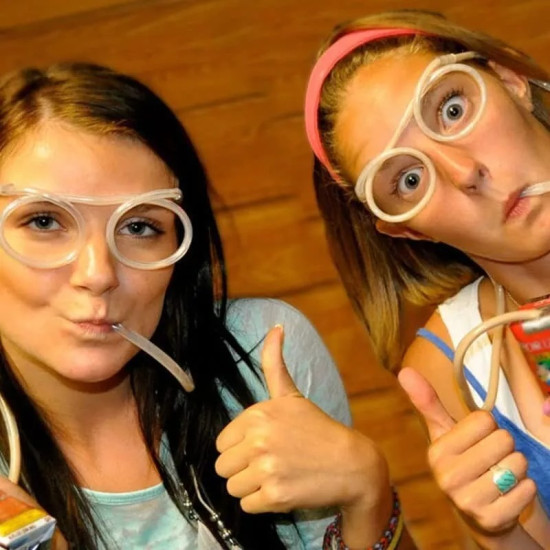Silly Drinking Straw Glasses - Reusable Clear Bendy Straws for Kids Party Fun Silly Drinking Straw Glasses - Reusable Clear Bendy Straws for Kids Party Fun