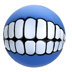 Smiley Teeth Dog Ball - Blue 