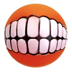 Smiley Teeth Dog Ball - Orange 