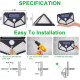 LED Solar Lights | Sensor Wall Lights -| Outdoor IP65 Waterproof Security Light 100 LEDs (4 Pack)