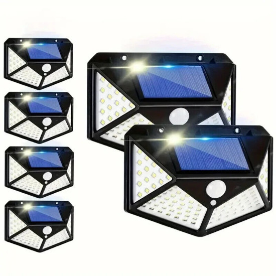 LED Solar Lights | Sensor Wall Lights -| Outdoor IP65 Waterproof Security Light 100 LEDs (4 Pack)