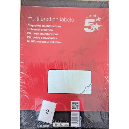 White Sticky Printer Labels - 1 Per Sheet A4 (199.6 x 289.1mm) - Pack of 100 for Laser and Inkjet Printers White Sticky Printer Labels - 1 Per Sheet A4 (199.6 x 289.1mm) - Pack of 100 for Laser and Inkjet Printers