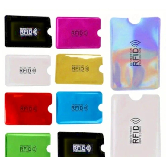 5-Pack Silver RFID Blocking Card Sleeves - Signal Protection & Card Safety 5-Pack Silver RFID Blocking Card Sleeves - Signal Protection & Card Safety