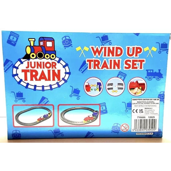 Boys Junior Wind-Up Train Set TY6666 - Blue & Yellow Engine with Track Play Game, Perfect Gift for Boys Boys Junior Wind-Up Train Set TY6666 - Blue & Yellow Engine with Track Play Game, Perfect Gift for Boys