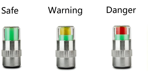 32 PSI Tyre Pressure Indicators - 4-Pack Visual Valve Cap Gauges | Fuel ...