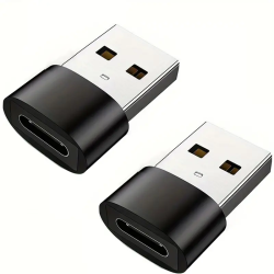 2 x USB-C to USB Adapters - Black 