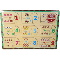 Wooden Number Counting Puzzle - Farm Animal Maths Toy for Toddlers & Preschool Learning Wooden Number Counting Puzzle - Farm Animal Maths Toy for Toddlers & Preschool Learning
