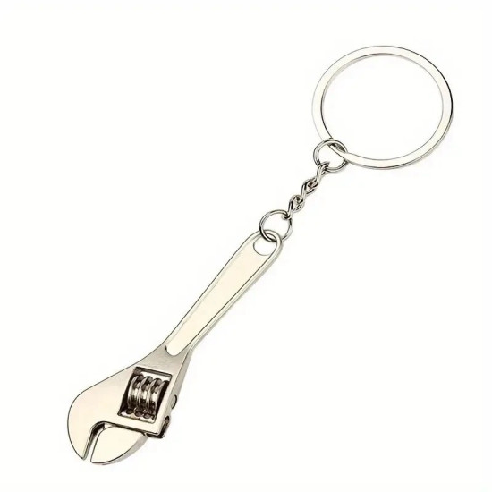 Mini Adjustable Wrench Keychain - Stainless Steel Portable Tool Keyring Gift for Men