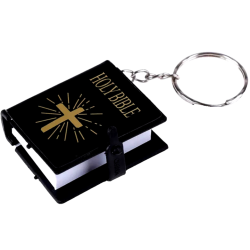 Mini Black Holy Bible Keyring 